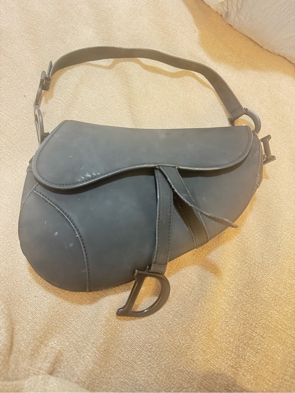 Dior Mini Saddle Bag in Charcoal Black